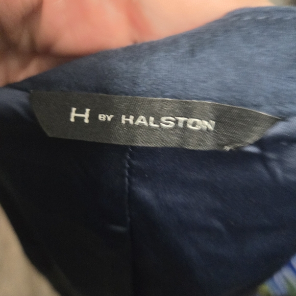 H By Halston Faux Suede Jacket W/Sweater Sleeves BLUE Sz 10 - Picture 3 of 11